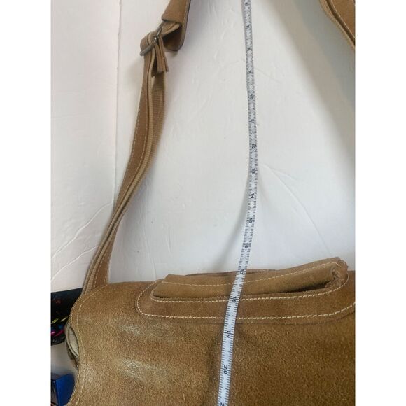 David King Boston Genuine Leather Messenger Bag – Tan Suede – Adjustable Strap - Picture 11 of 11